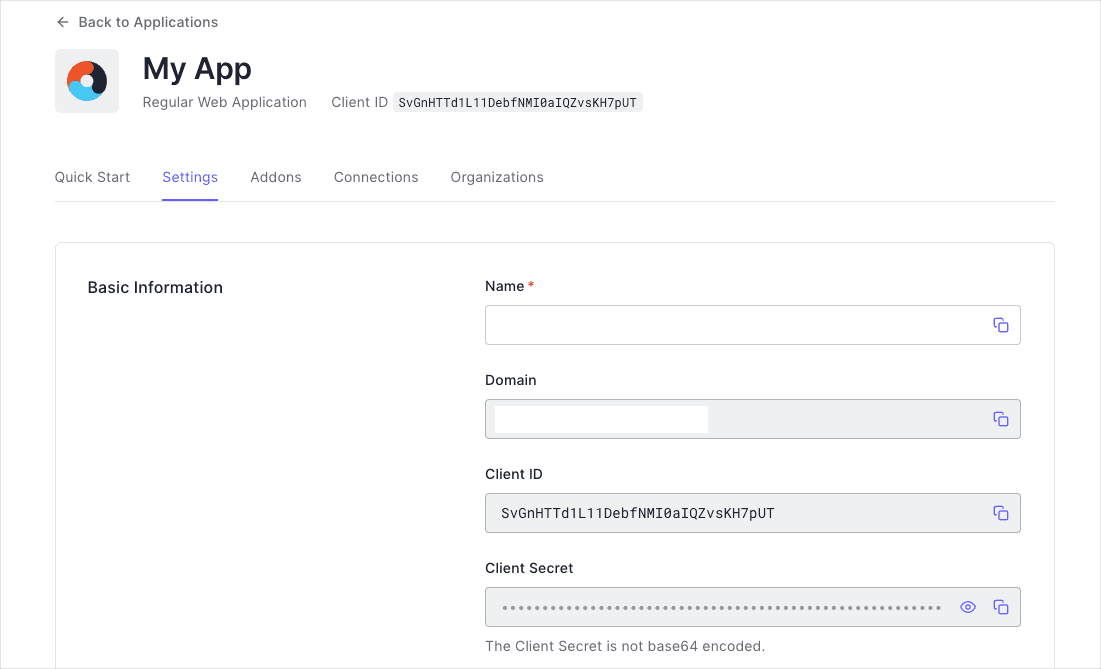 auth0 settings
